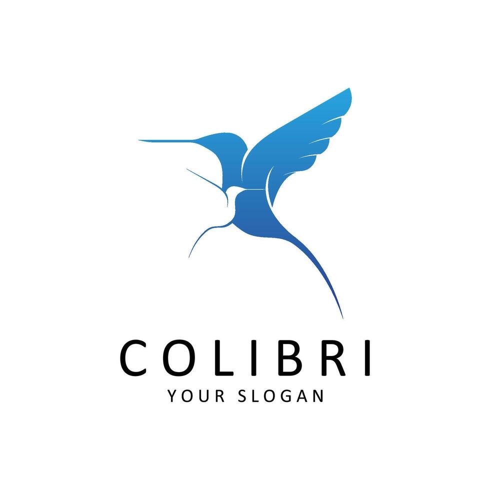 lindo simples pássaro colibri logotipo Projeto vetor