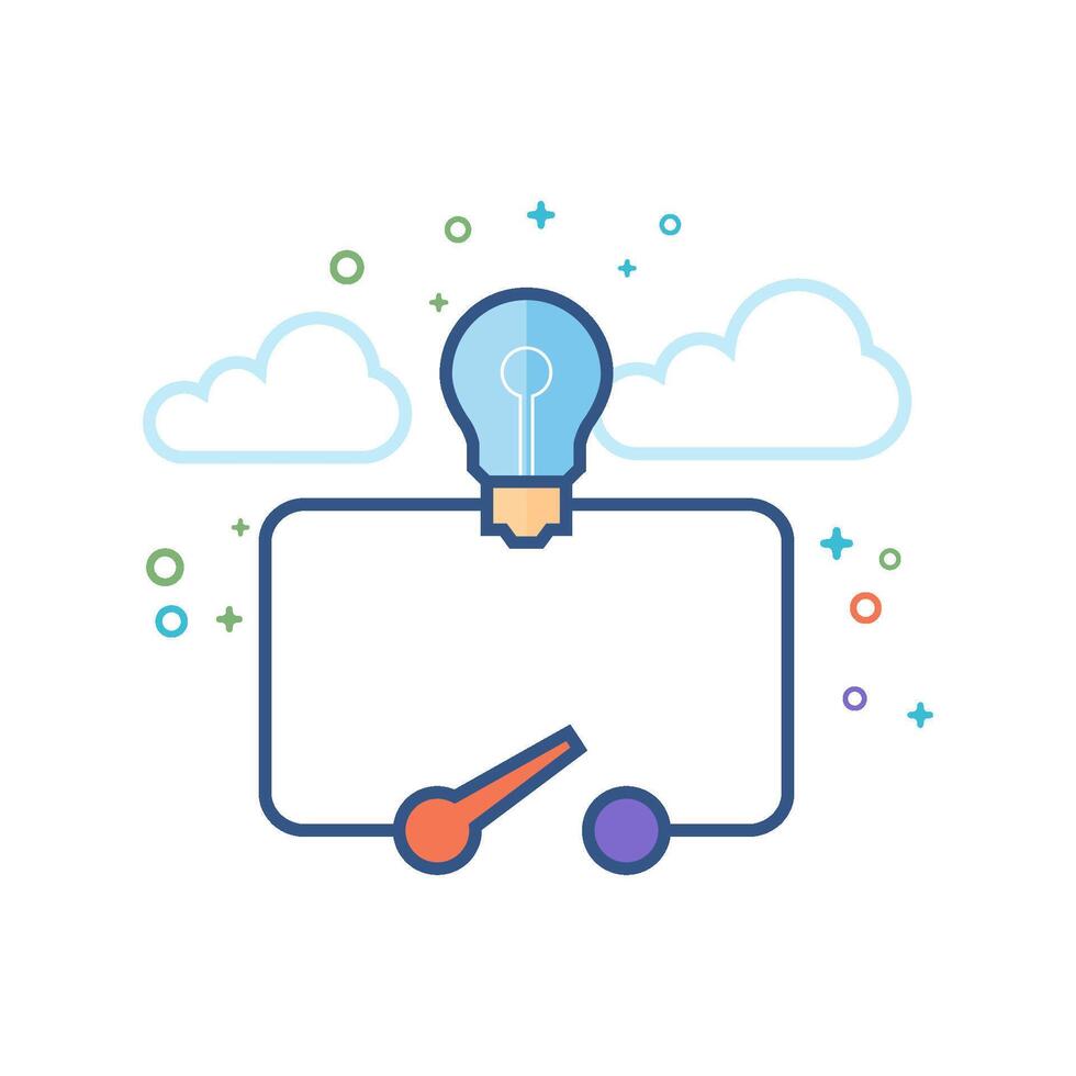 elétrico interruptor diagrama ícone plano cor estilo vetor ilustração