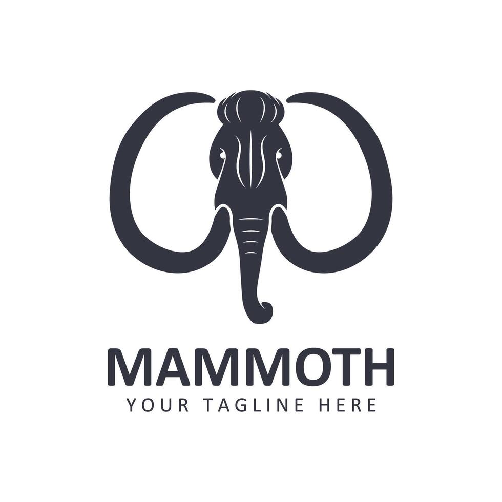 lanoso mamute logotipo Projeto modelo com grandes presas. criativo e único icônico mamute logotipo. logotipo é uma projetado para esporte tipos do empresas vetor