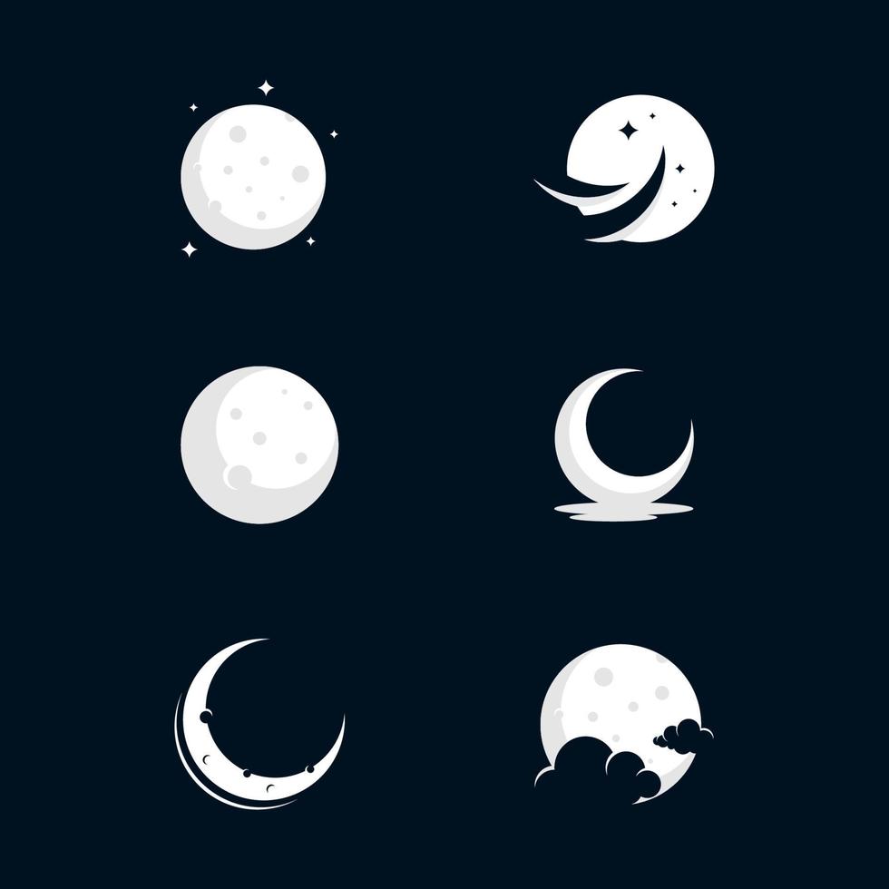 ilustração do projeto do ícone do vetor da lua