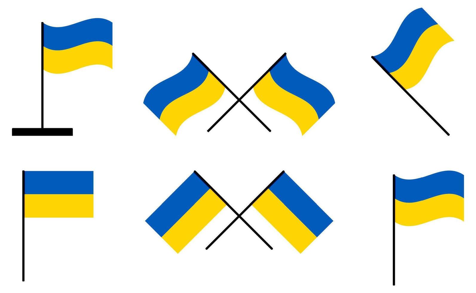 coleção bandeiras do Ucrânia, governo símbolo ícones. vetor governo país bandeiras coleção, patriotismo ícones ucraniano ilustração