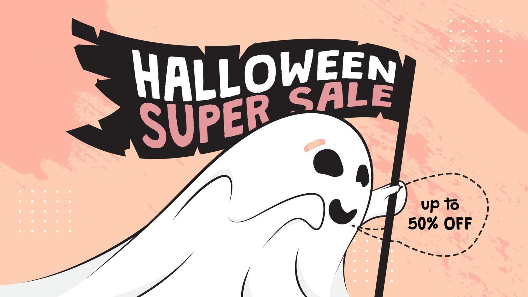modelo de vetor de design de banner de promoção de vendas de halloween