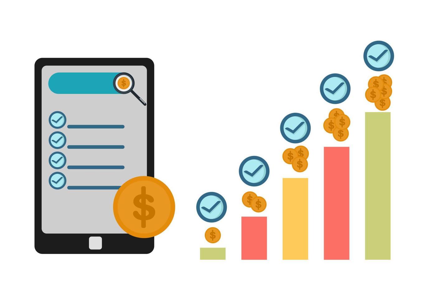 ilustrações de negócios ou financeiras vetor