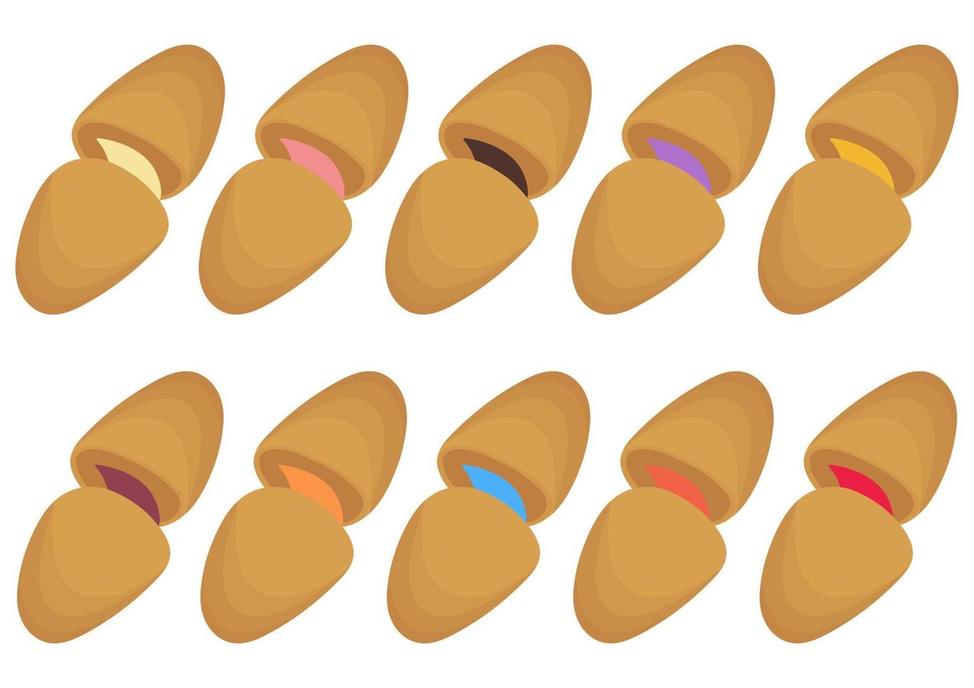 coleção de ilustrações de pão recheado com um delicioso e doce creme vetor