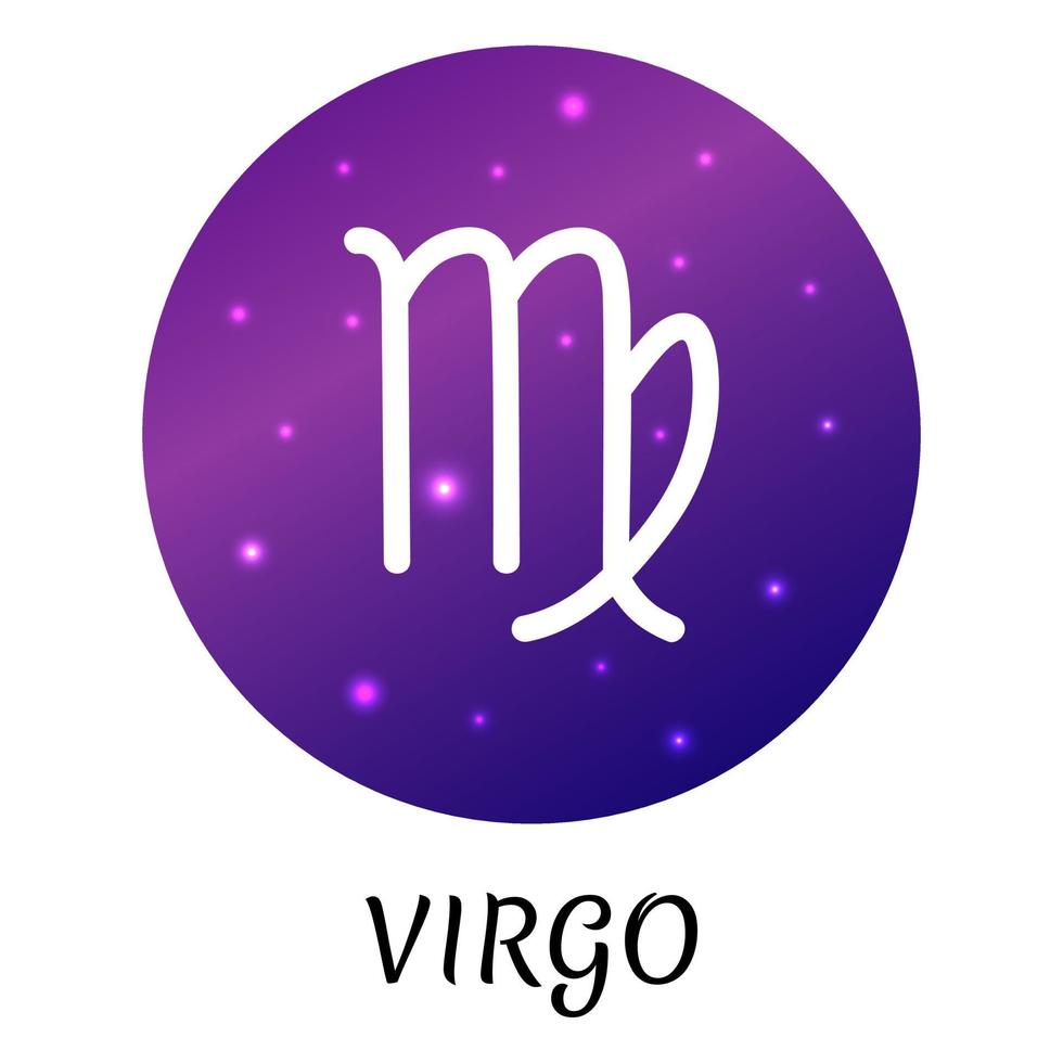 signo do zodíaco virgo isolado. ícone do vetor. símbolo do Zodíaco com design gradiente estrelado. elemento astrológico vetor