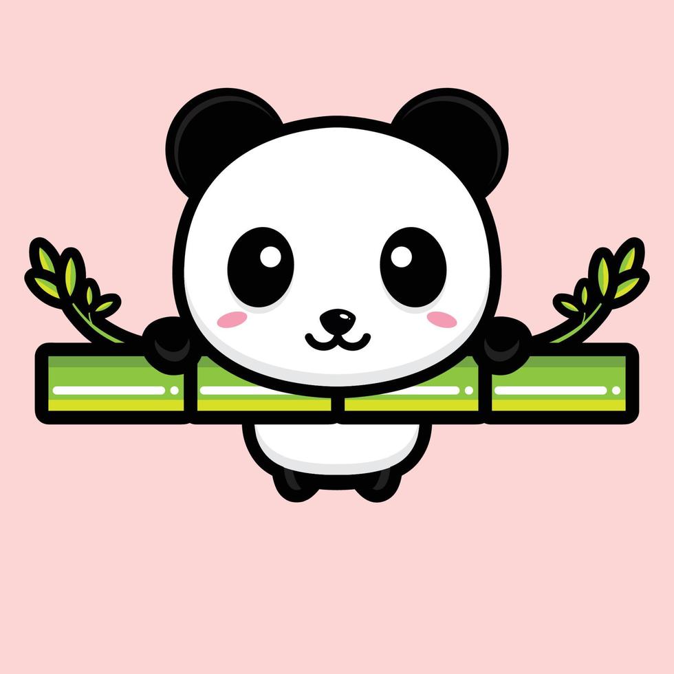 desenho de vetor de mascote panda fofo