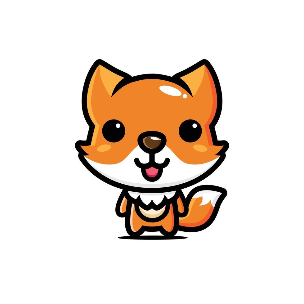 desenho de personagem mascote raposa fofa vetor