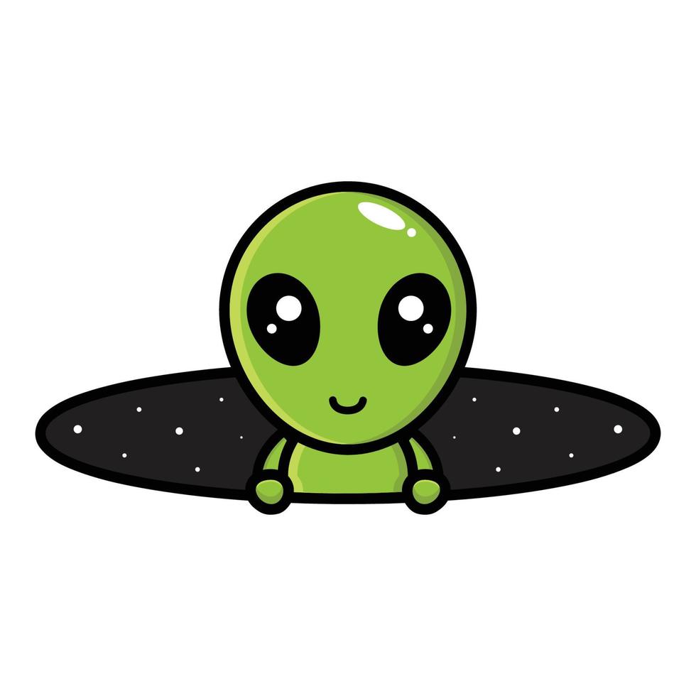 desenho de personagem de mascote alienígena fofo vetor