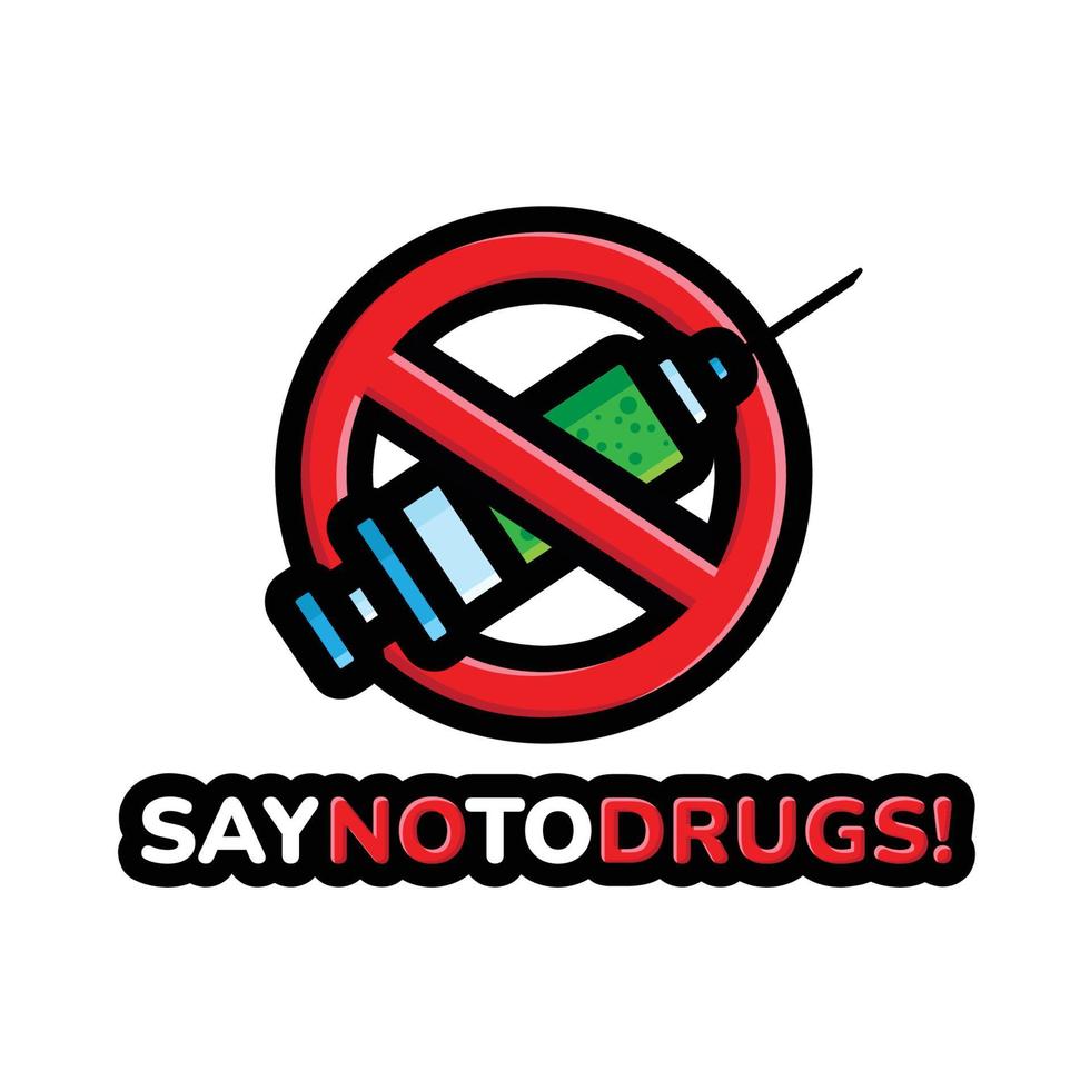 desenho de sinal diga não às drogas vetor