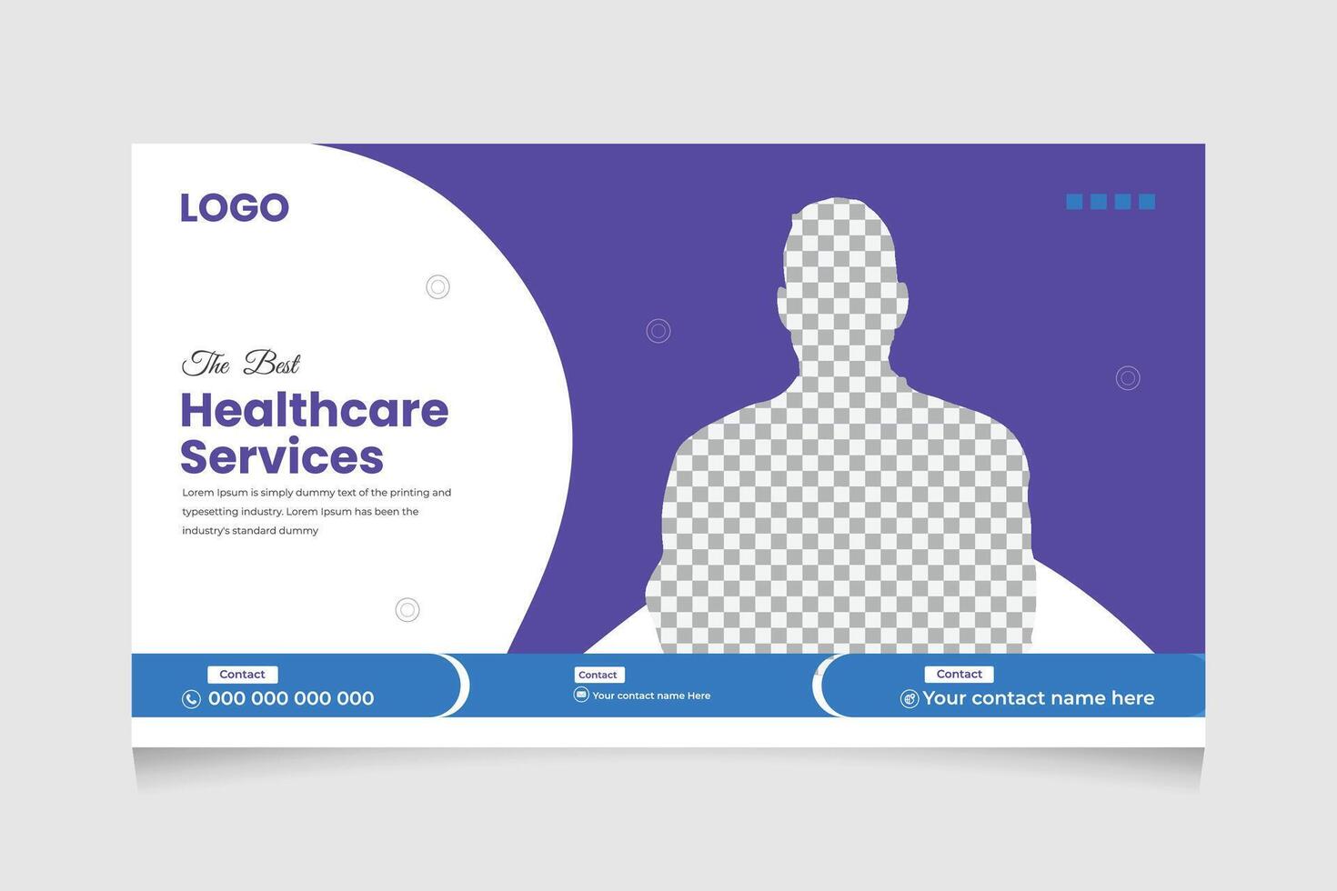 criativo cuidados de saúde rede bandeira miniatura, médico conceito cobrir, e miniatura Projeto modelo vetor