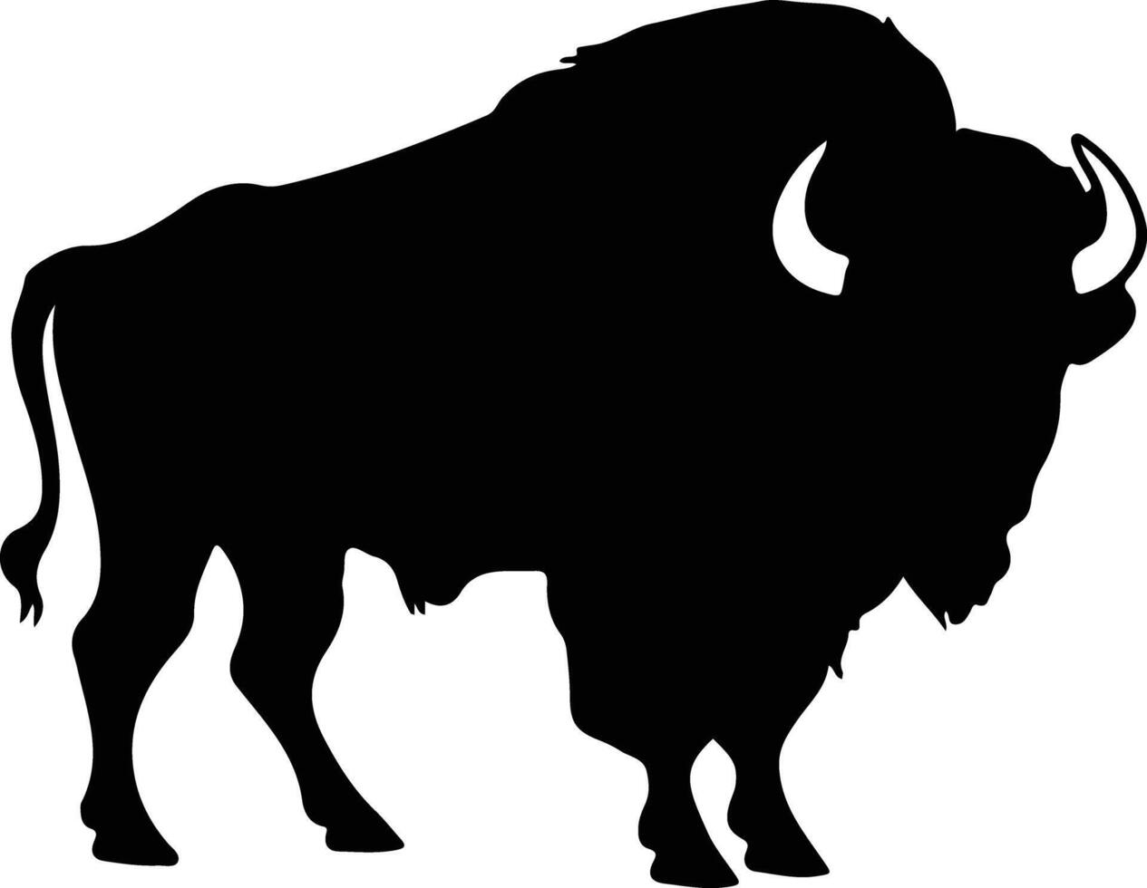 bisonte americano Preto silhueta vetor