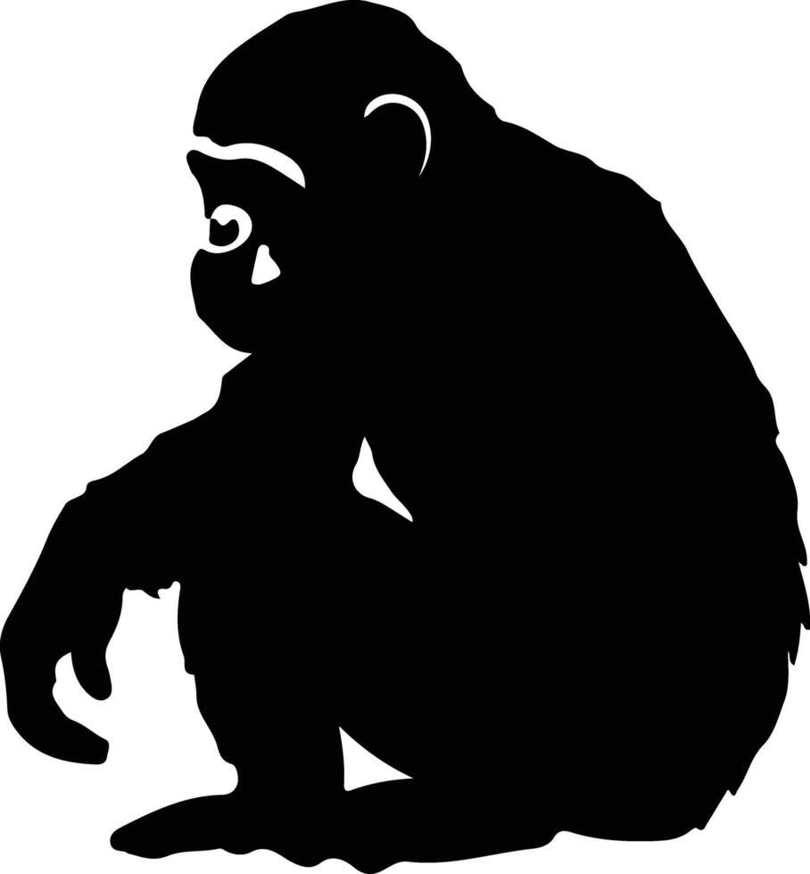 bonobo Preto silhueta vetor
