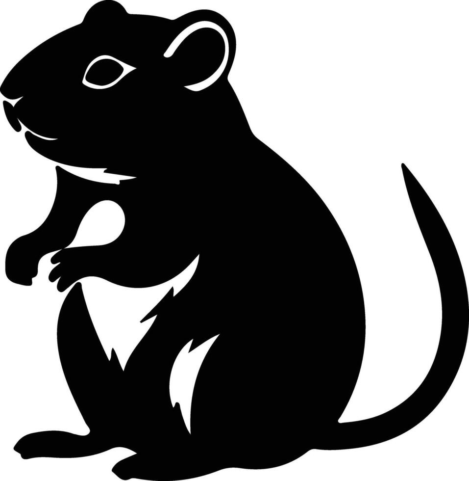 gerbil Preto silhueta vetor