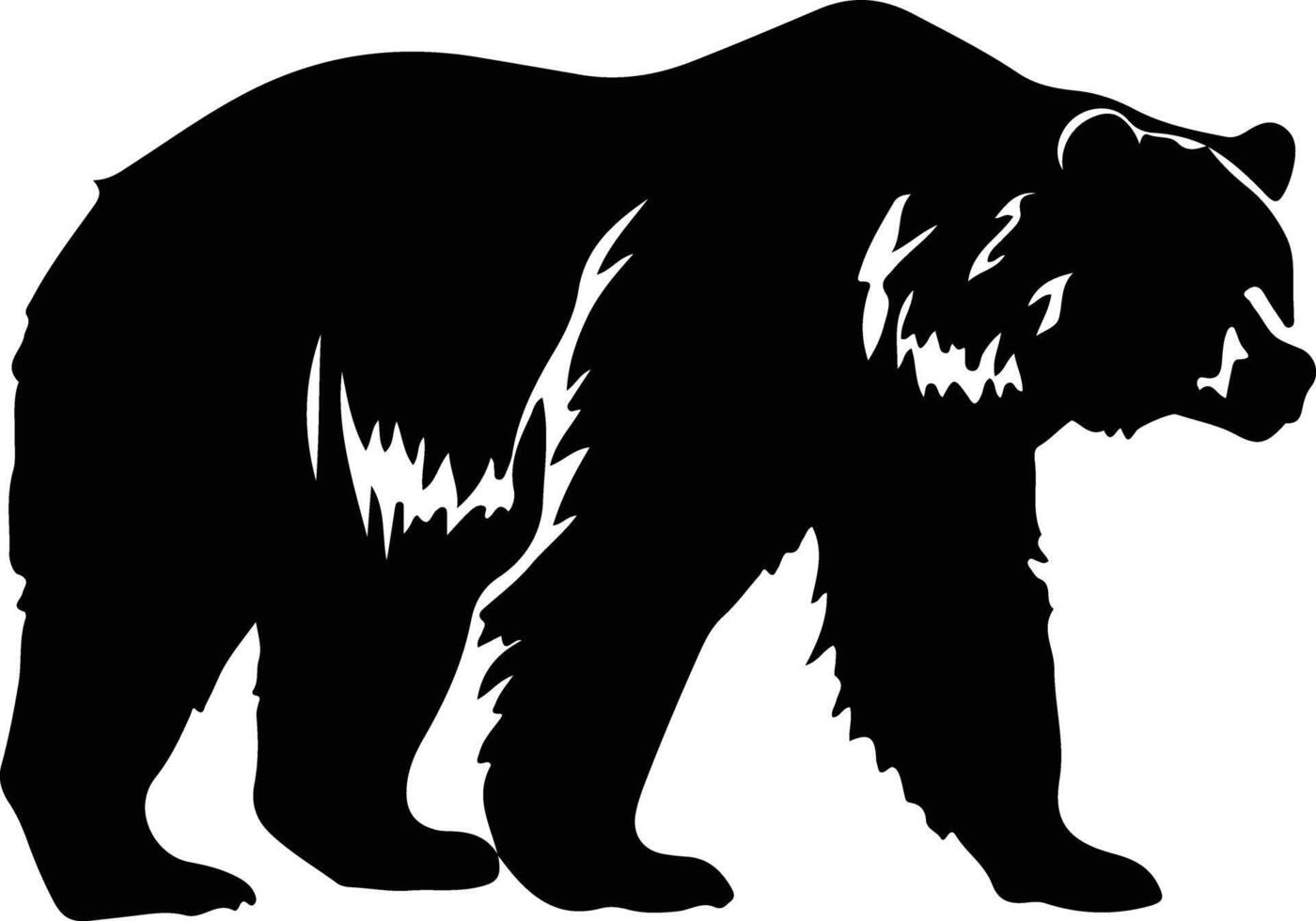 grisalho urso negro silhueta vetor