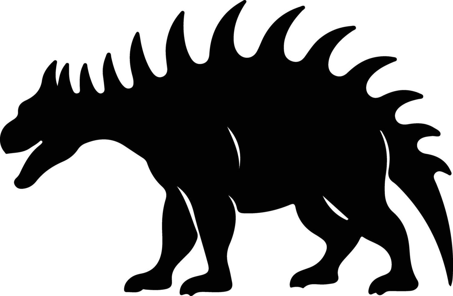 Kentrossauro Preto silhueta vetor