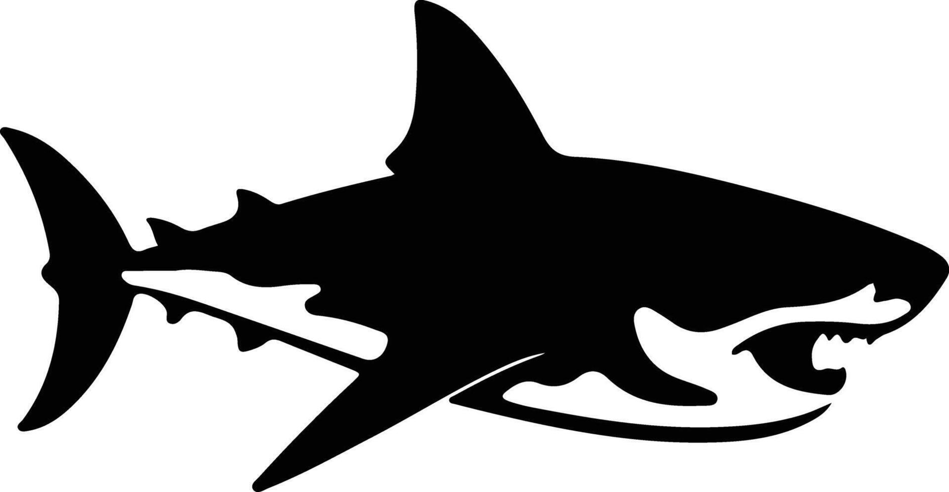 megalodon Preto silhueta vetor