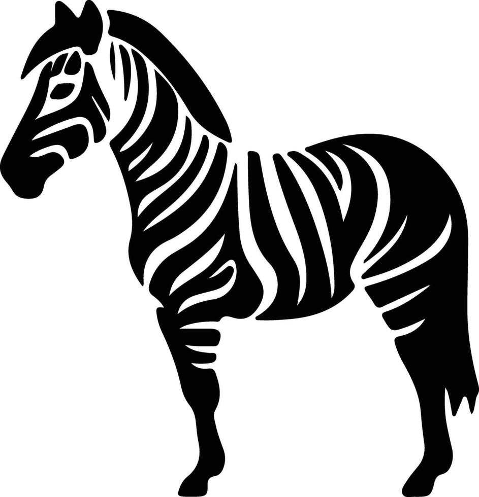 quagga Preto silhueta vetor