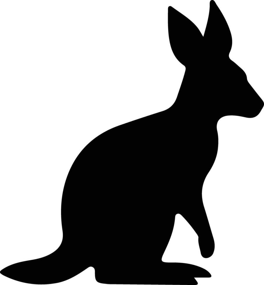 wallaby Preto silhueta vetor