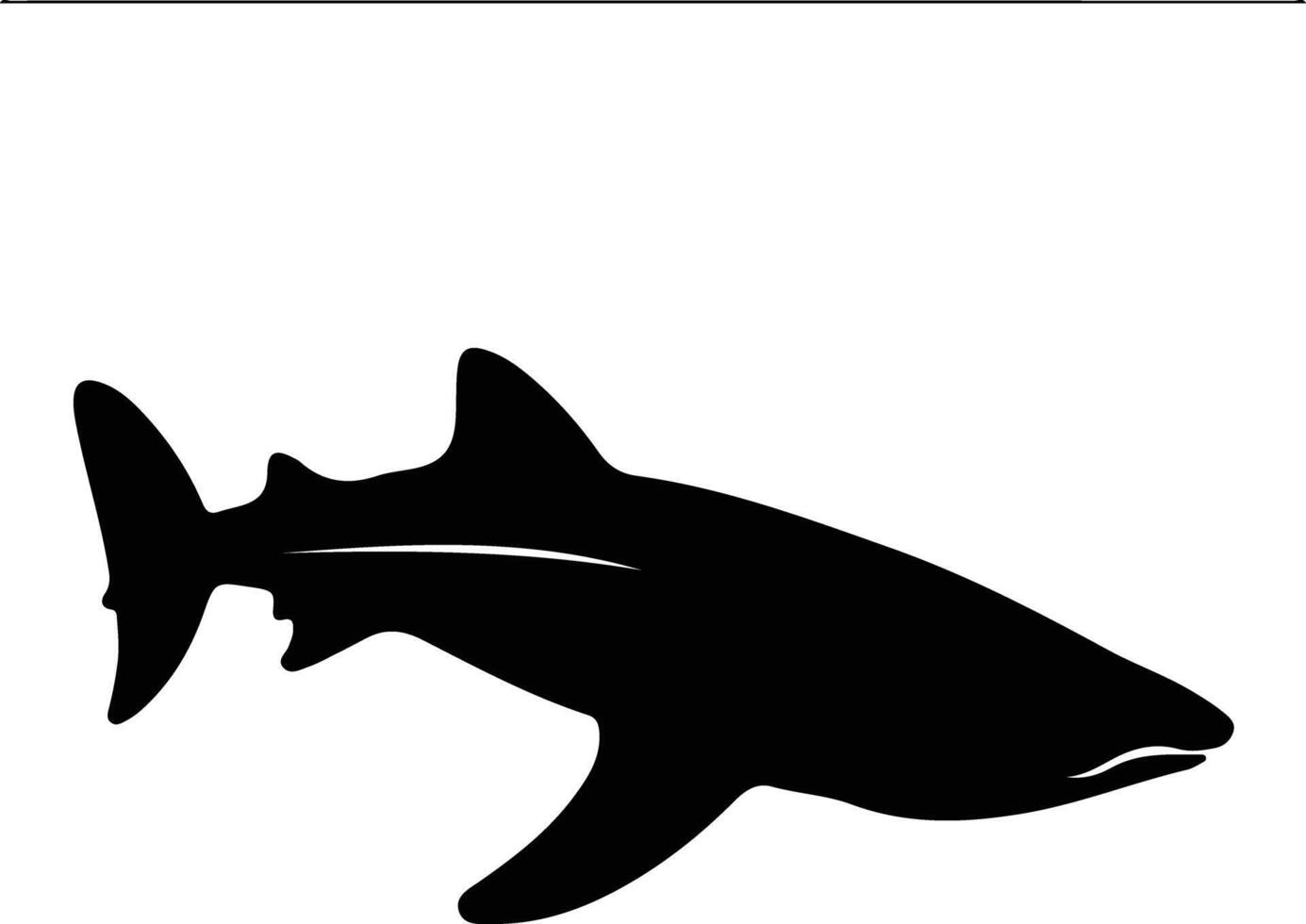 baleia Tubarão Preto silhueta vetor