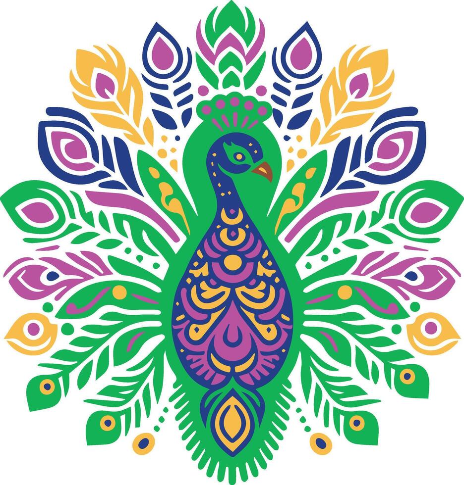 colorida pavão vetor arte