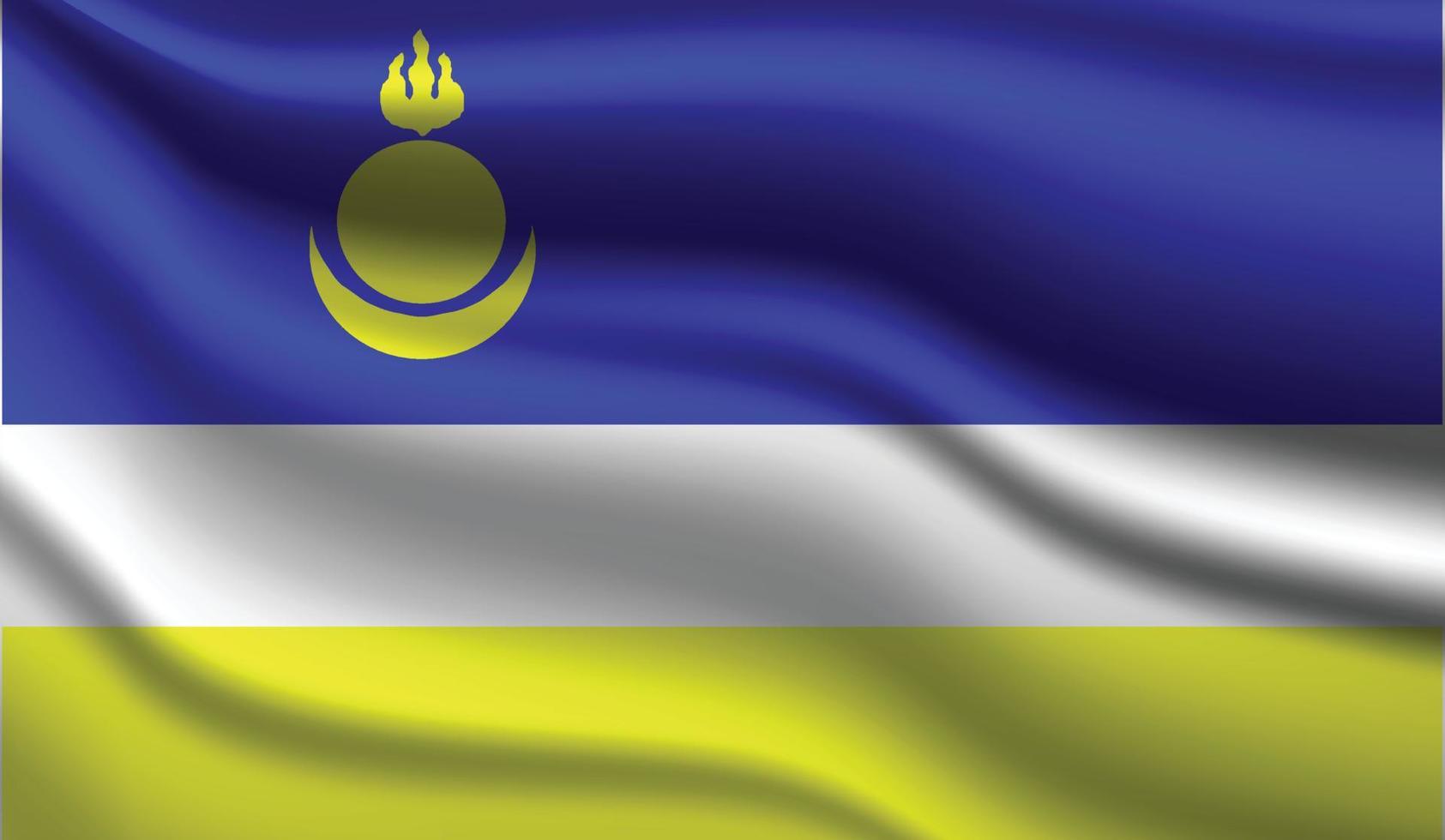 desenho de bandeira moderna realista da Buriácia vetor
