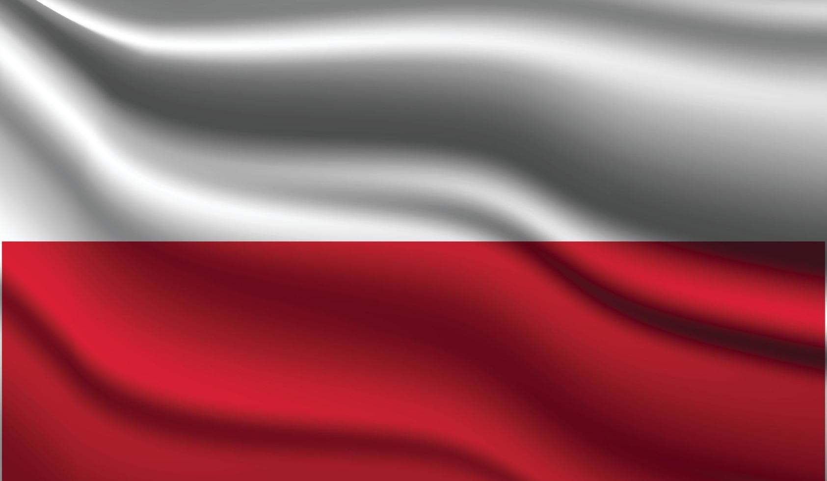 polônia design moderno realista de bandeiras vetor