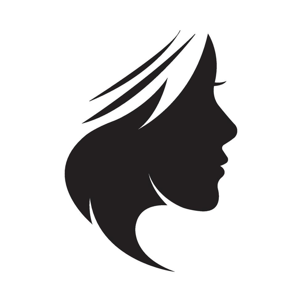 fêmea face ícone logotipo vetor Projeto modelo
