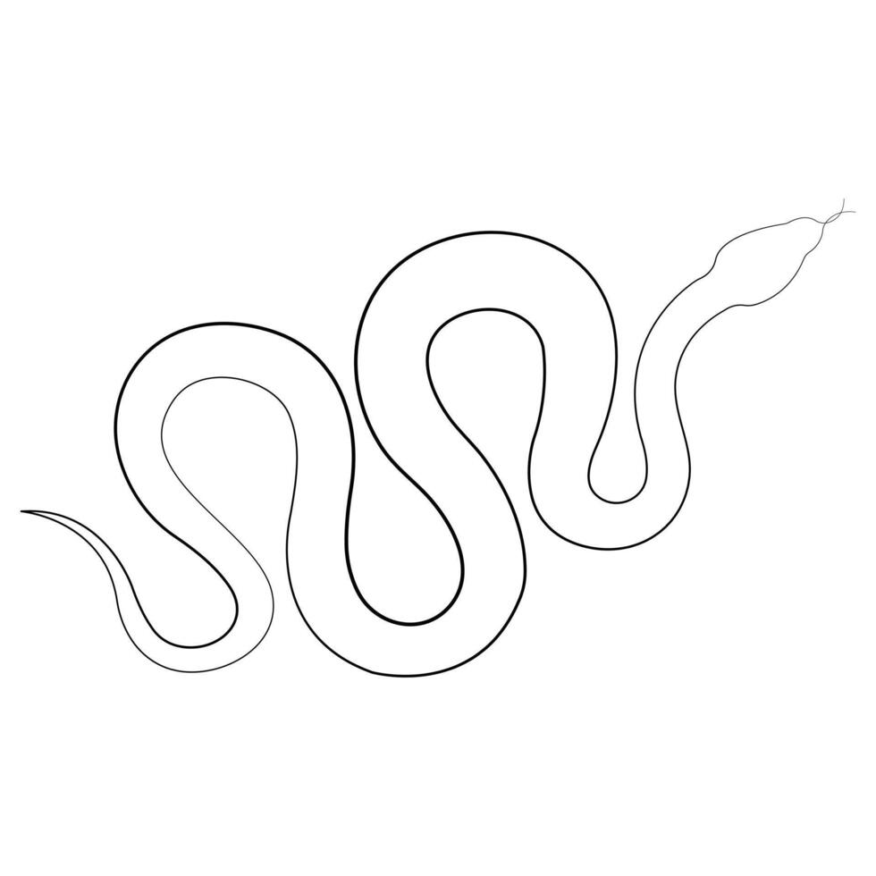 contínuo 1 linha arte desenhando do venenoso serpente esboço arte vetor ilustração