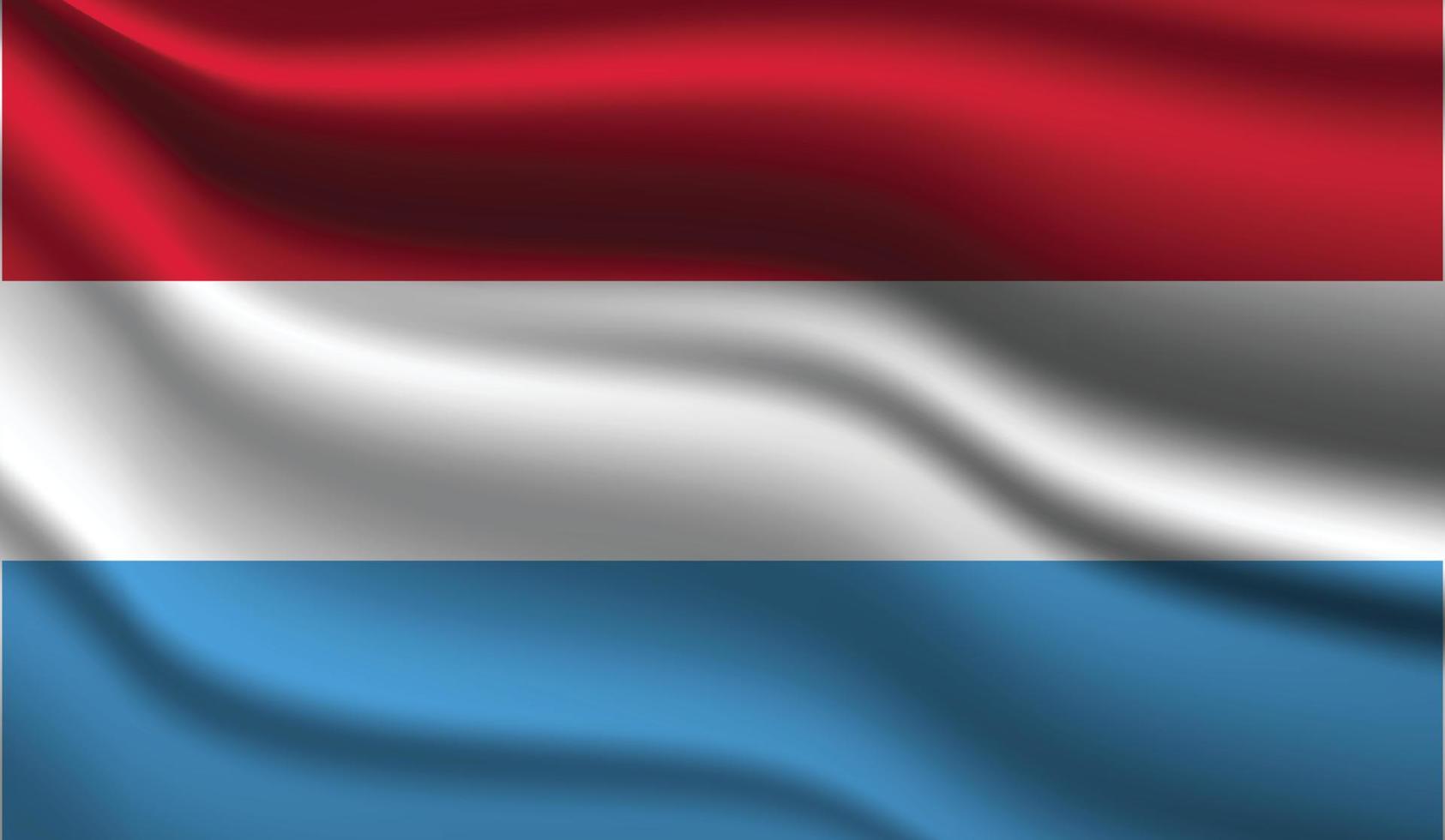 desenho de bandeira moderna realista de luxemburgo vetor