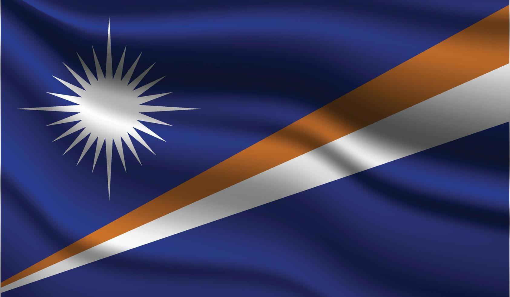 Design moderno realista da bandeira das Ilhas Marshall vetor