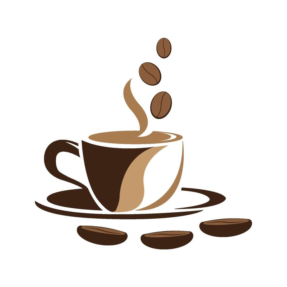 modelo de design de vetor de logotipo de ícone de grãos de café