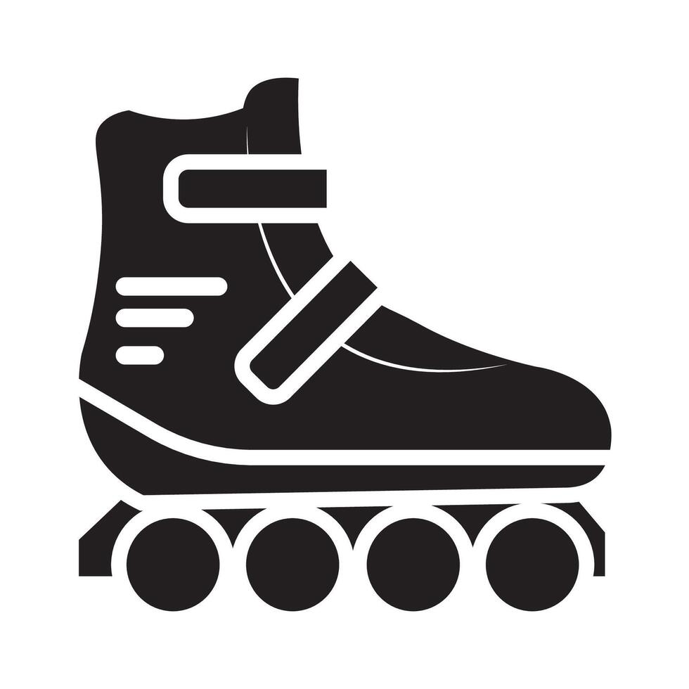 modelo de design de vetor de logotipo de ícone de patins