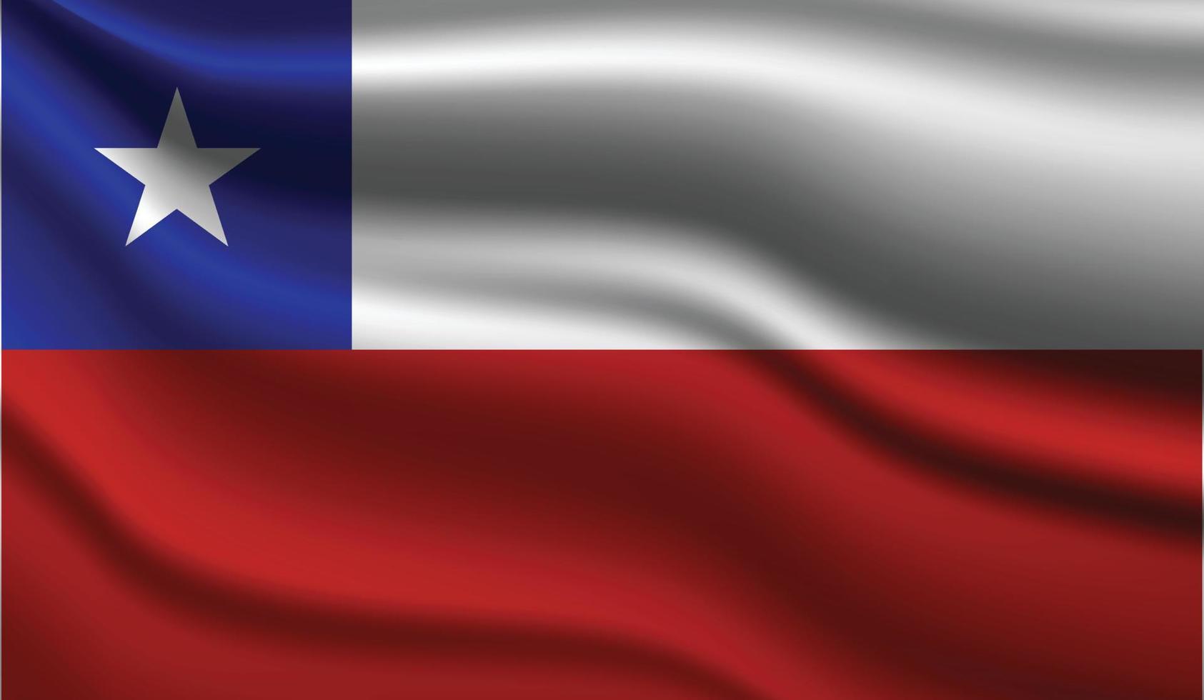 desenho de bandeira moderna realista do Chile vetor