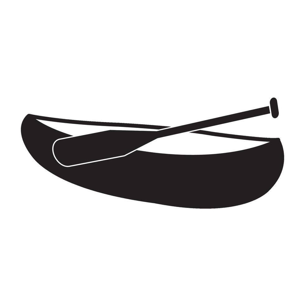 modelo de design de vetor de logotipo de ícone de canoa