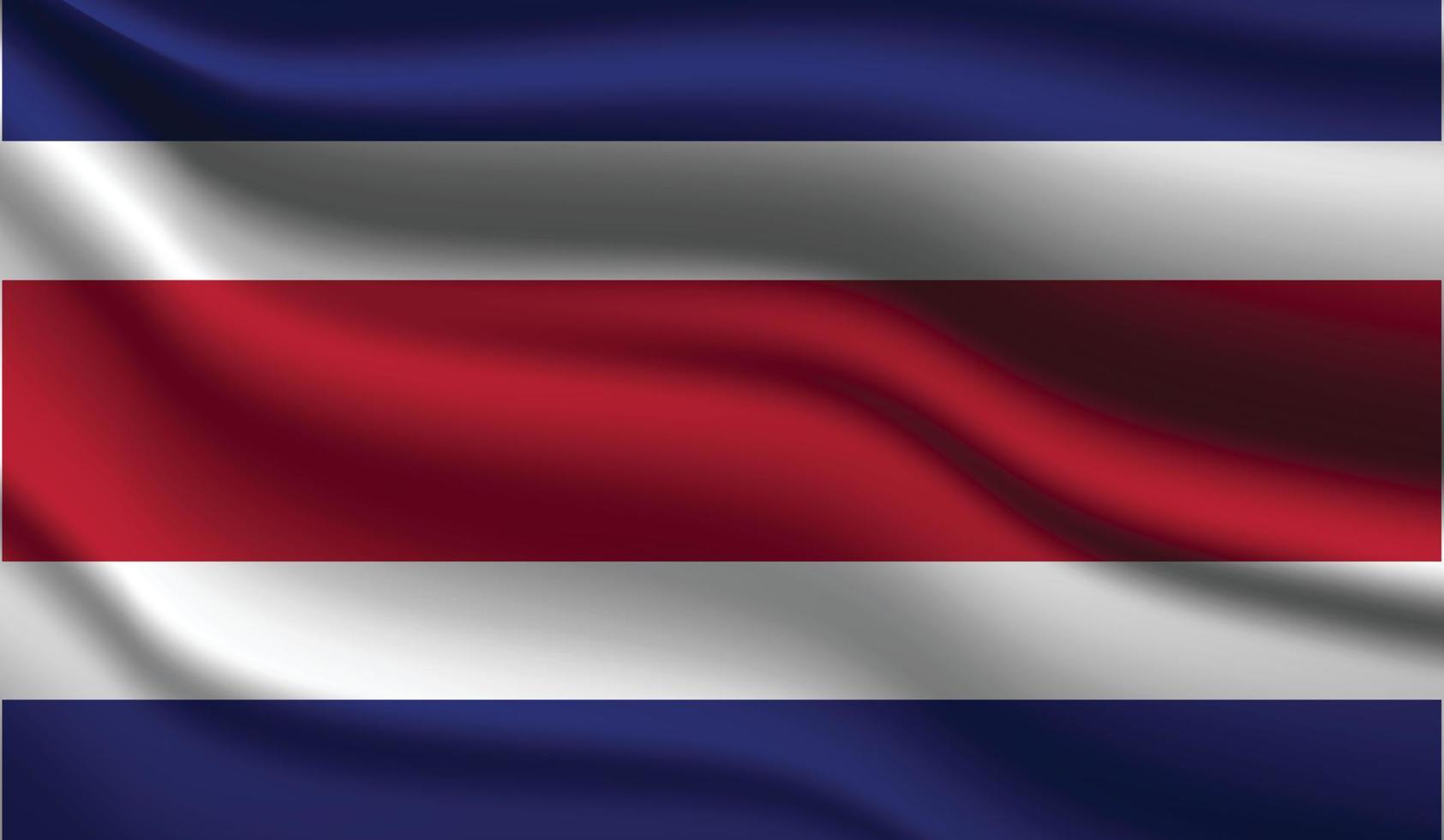 desenho de bandeira moderna realista da costa rica vetor