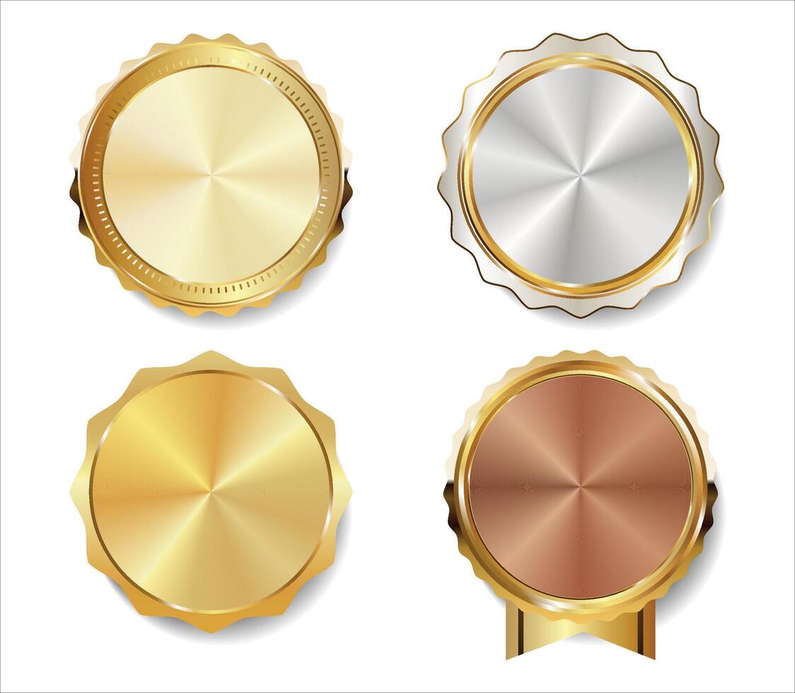 luxo Prêmio venda dourado Distintivos e etiquetas vetor