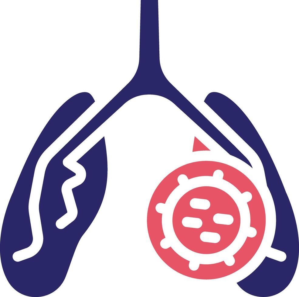 ícone de vetor de infecção pulmonar