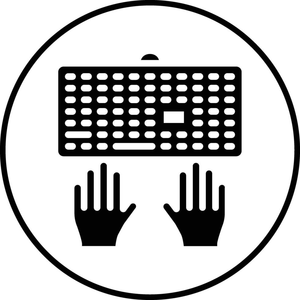 digitando no ícone do vetor de teclado