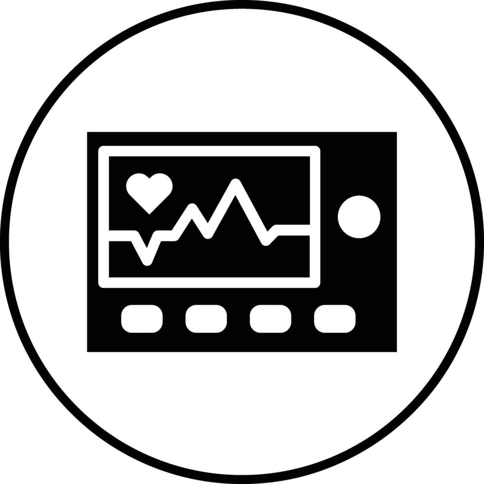 ícone de vetor de monitoramento cardíaco