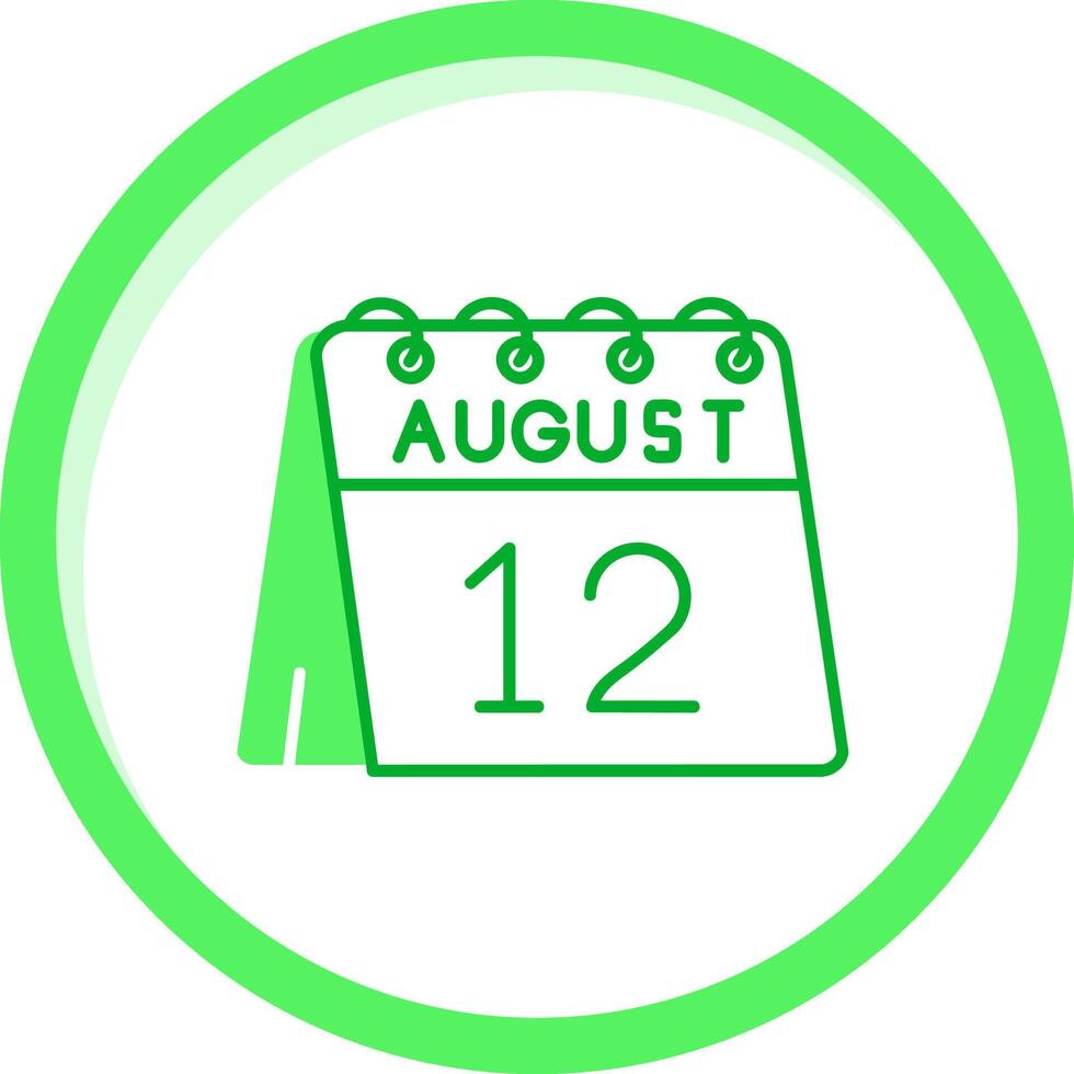 12º do agosto verde misturar ícone vetor