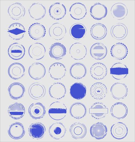 Coleção retrô de grunge vazio carimbo de borracha vetor