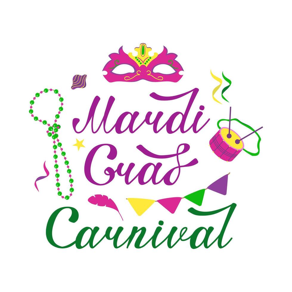 vetor cor letras para mardi gras carnaval.mardi gras festa Projeto. coleção do francês tradicional mardi gras símbolos.