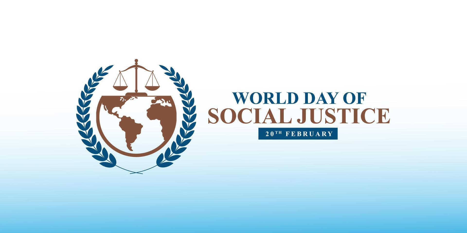 editável Projeto do mundo social justiça dia para promover social justiça, Incluindo esforços para endereço problemas tal Como pobreza, e gênero igualdade. internacional justiça dia. vetor ilustração