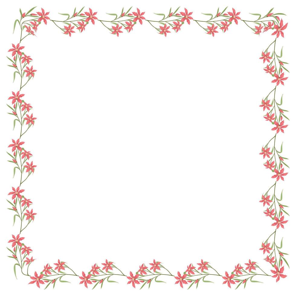 vetor mão desenhado floral quadro, Armação em branco fundo