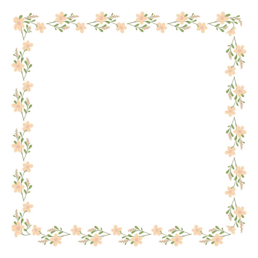 vetor mão desenhado floral quadro, Armação em branco fundo