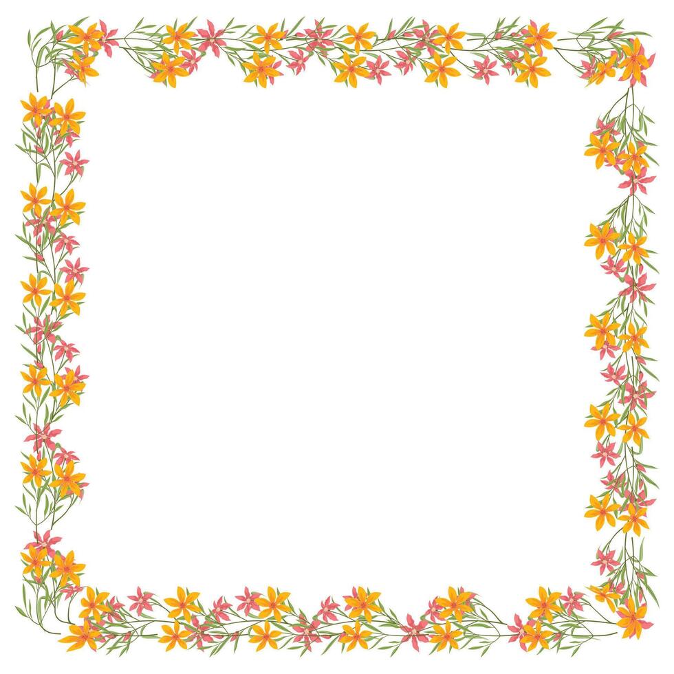 vetor mão desenhado floral quadro, Armação em branco fundo