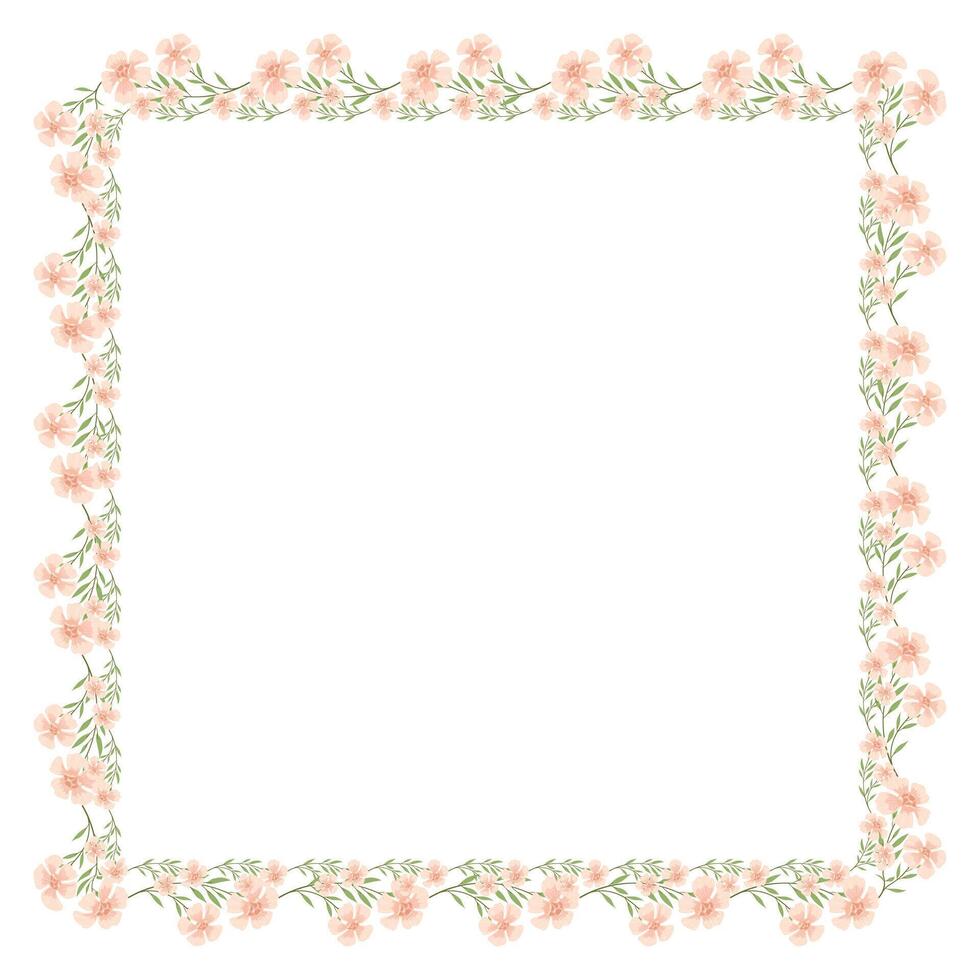 vetor mão desenhado floral quadro, Armação em branco fundo