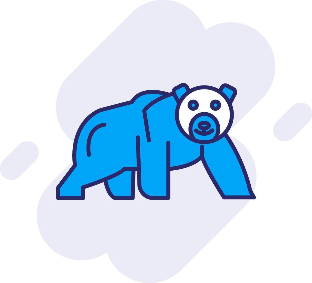 polar Urso linha preenchidas Backgroud ícone vetor