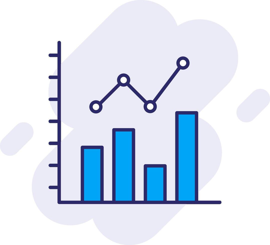Barra gráfico linha preenchidas Backgroud ícone vetor
