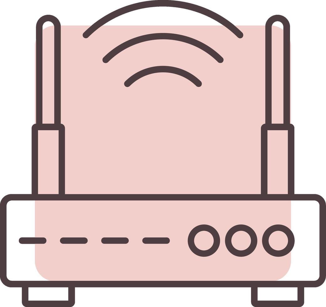 Wi-fi roteador linha forma cores ícone vetor